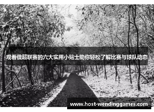 观看俄超联赛的六大实用小贴士助你轻松了解比赛与球队动态